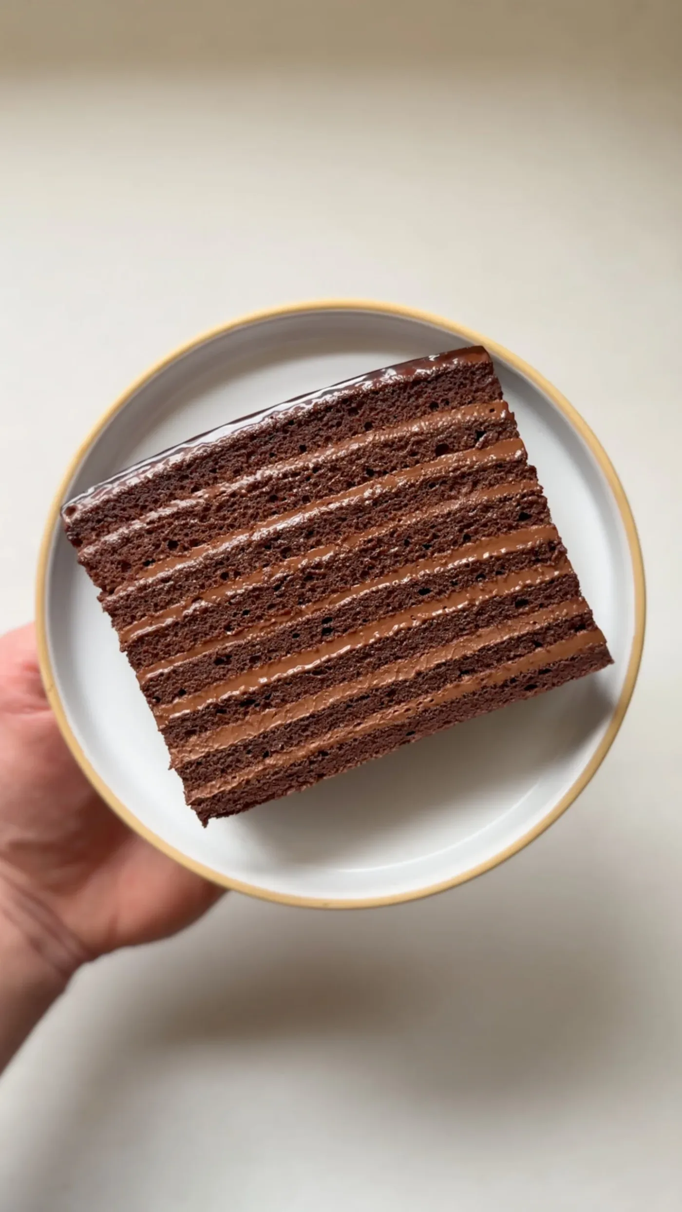 A slice of Triple Chocolate Layer Cake